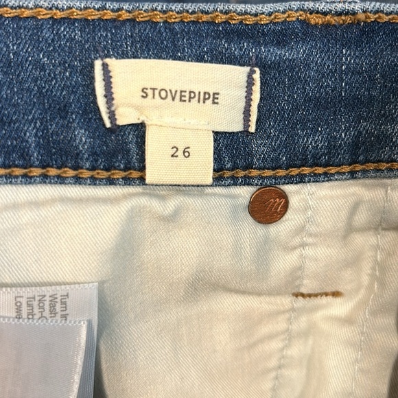 Madewell Stovepipe Straight Leg Denim Blue Jeans Size 26 - Picture 5 of 7